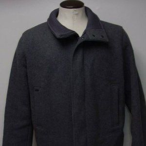 Men's LACOSTE Gray Wool Blend Lined Jacket Coat